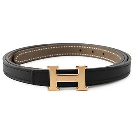 Cinto Hermès Mini H Preto Preto