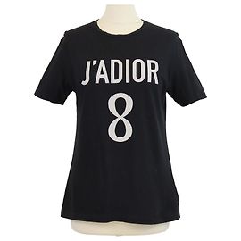 T-shirt Christian Dior em algodão preto com estampado J'Adior 8 Preto