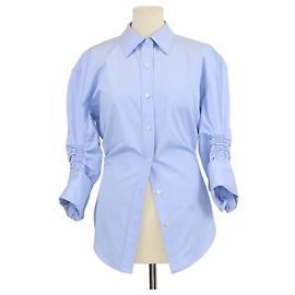 Camisa abotonada entallada de algodón azul Alexander Wang Azul