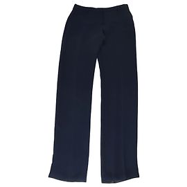 Giorgio Armani Navy Blue Triacetate Straight Pants Navy blue