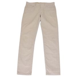 Loro Piana gerade geschnittene Hose aus Baumwollmisch-Cord in Hellbeige Beige
