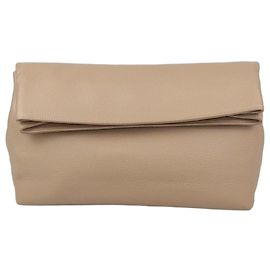 Clutch Phoebe em couro bege Gabriela Hearst Bege