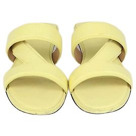 Bottega Veneta Lime Leather The Band Flat Slide Golden