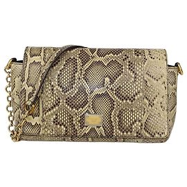 Bolsa de aba em píton creme Dolce & Gabbana Cru