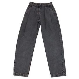 Brunello Cucinelli Plissierte Denimhose in Schwarz Schwarz