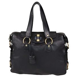 Sac Tote Rive Gauche en cuir noir Yves Saint Laurent Noir
