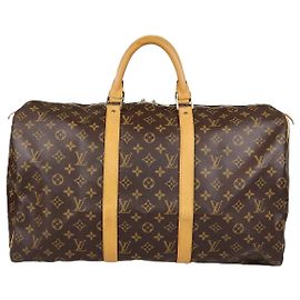 Sac Louis Vuitton Monogram Canvas Keepall 50 Marron