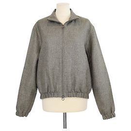 Loro Piana Light Green Linen Rain System Bomber Jacket Light green
