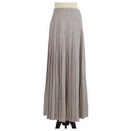 Falda Maxi Clea de Seda Marfil Verde Rojo Loro Piana Roja Verde Crudo