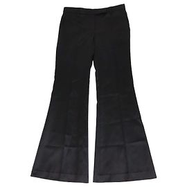 Calças flare Brunello Cucinelli em algodão e seda pretas Preto