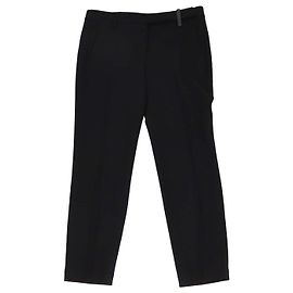 Brunello Cucinelli Black Blend Wool Slim Pants Black