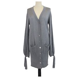Mulberry Grey Blend Silk Long Cardigan Grey