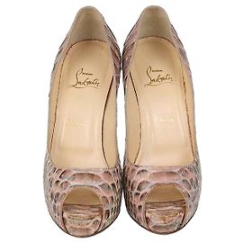 Christian Louboutin Multicolor Python Very Prive Peep Toe Pumps Multiple colors