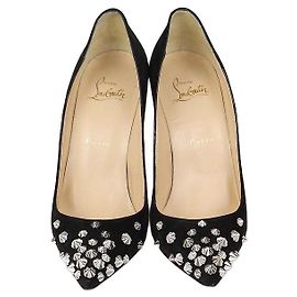 Escarpins Christian Louboutin Spike Drama en daim noir Noir