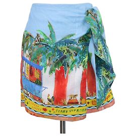Autre Marque Saia envelope Alemais x Adam Lester Multicolor Linen All Aboard Multicor