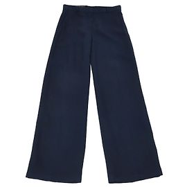 Loro Piana Navy Blue Silk Blended Wide Leg Pants Navy blue