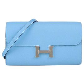 Hermès Carteira Hermes Celeste Constance To Go em couro Epsom Outro