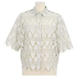 Frame Denim Frame Soft Mint Green Polyester Lace Button-Up Top Other