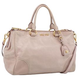 Sac à main Miu Miu en cuir 2way Rose Doré Auth 167571A Rose Autre