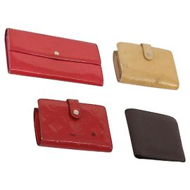 LOUIS VUITTON Monogram Vernis Epi Wallet 4 Set Red Beige Brown LV Auth BA14267 Marron Rouge Beige