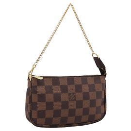 LOUIS VUITTON Damier Ebene Mini Pochette Accessoires Pouch N58009 Auth 200830V Damier ebene