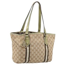 Borsa Tote GUCCI GG Canvas Beige e Tono Oro 137396 Auth 202117 Beige Altro