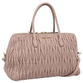 Sac à main Miu Miu Matelassé en cuir 2way Rose Or Auth ka5983A Rose Doré