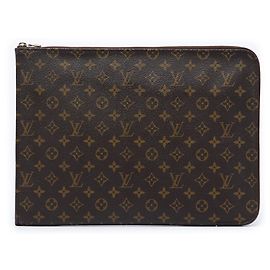 Brown Louis Vuitton Monogram Poche Documents Portfolio Business Bag Brown