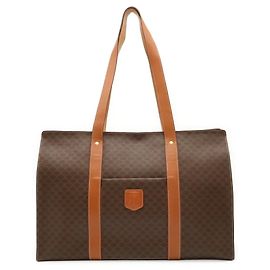 Céline Celine Macadam Pattern Tote Bag Braun Dunkelbraun