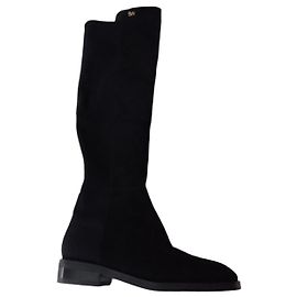 Bottes hautes Stuart Weitzman en daim noir Noir