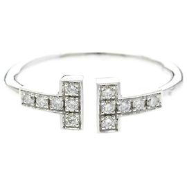 Tiffany & Co. T Wire Or Blanc 18K Argenté