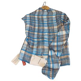Camicia Salvatore Ferragamo a quadri blu e bianchi Marrone Bianco Blu