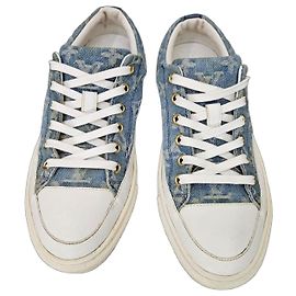 Baskets Louis Vuitton Monogram Denim Blanc Bleu