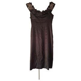 Vestido de cocktail Karen Millen em seda preta com adornos Preto