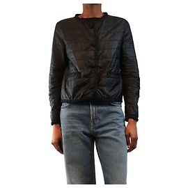Ermanno Scervino Black cropped padded jacket - size UK 8 Black