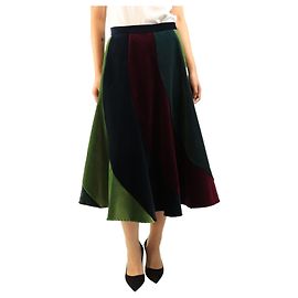 Autre Marque Gonna midi in velluto multicolore - size L Multicolore
