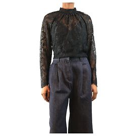 Self portrait Schwarze Spitzenbluse - size UK 8 Schwarz