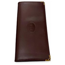 Cartera larga de piel Cartier Must de C-Motif Burdeos