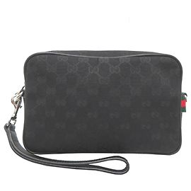 Gucci GG Pattern Clutch Bag Black