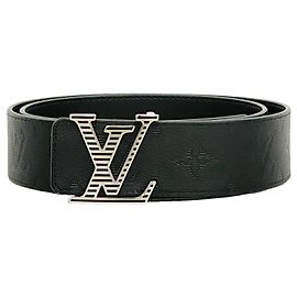 Ceinture réversible Louis Vuitton Monogram Shadow LV 40mm Noir