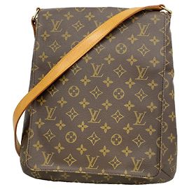 Bolso de hombro Louis Vuitton Monogram Musette Castaño