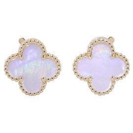 Orecchini Van Cleef & Arpels Alhambra Bianco Giallo