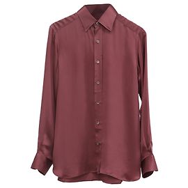 Camicia abbottonata Tom Ford in seta bordeaux Bordò