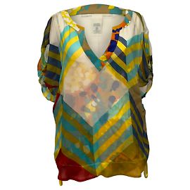 Top de doble capa Diane Von Furstenberg en seda multicolor Multicolor