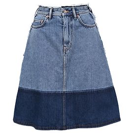 Falda midi bicolor Halona de Acne Studios en denim de algodón azul Azul