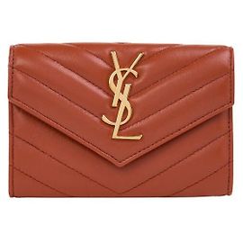 Saint Laurent Cassandra Matelassé Wallet Red