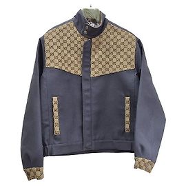 Gucci Canvas Jacket Brown Brown