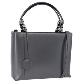 Christian Dior Maris Pearl Hand Bag Patent 2way Gray Silver Autre