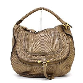 Chloé Light Brown Marcie Large Python Tote Bag Brown