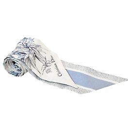 Lenço Dior de seda azul e branco Azul